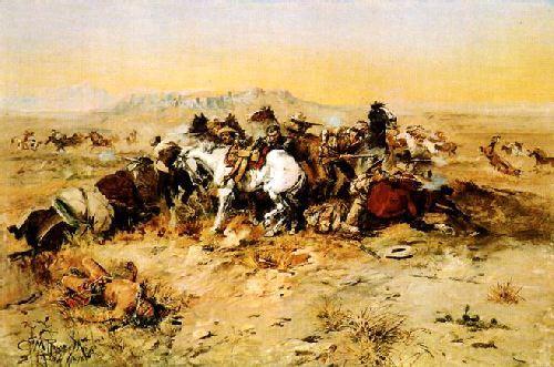 Charles M Russell A Desperate Stand Sweden oil painting art